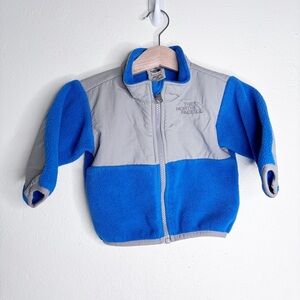 The North Face Denali Fleece Jacket Blue Light Gray Size 3-6M EUC